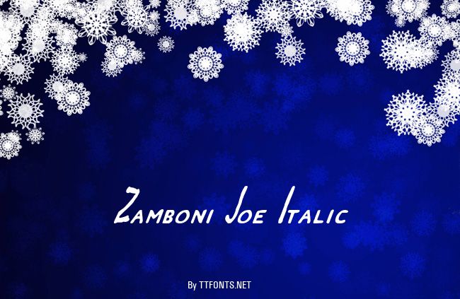 Zamboni Joe Italic example